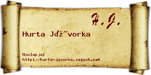 Hurta Jávorka névjegykártya